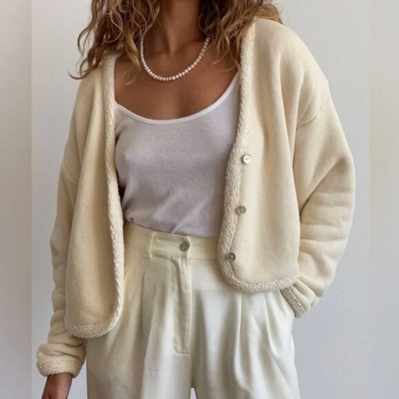 DONNI. Tops - Donni Cream Poodle Cardigan